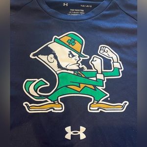University of Notre Dame Youth Large Tech T-Shirt, Under Armor, like new!